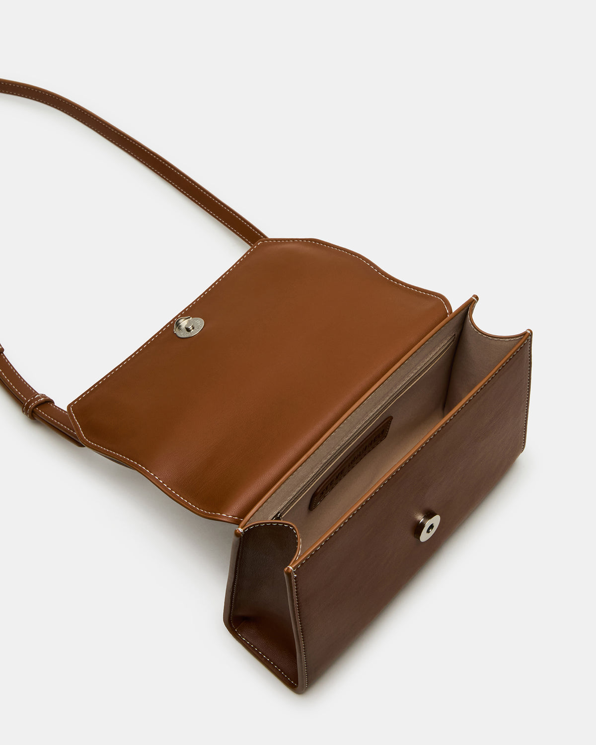 Steve Madden ELLOISE Bag Cognac Structured Mini Crossbody Handbag