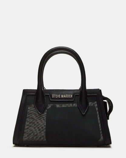 Steve Madden PEACHY Black Women's Mini Top-Handle Mesh Handbag