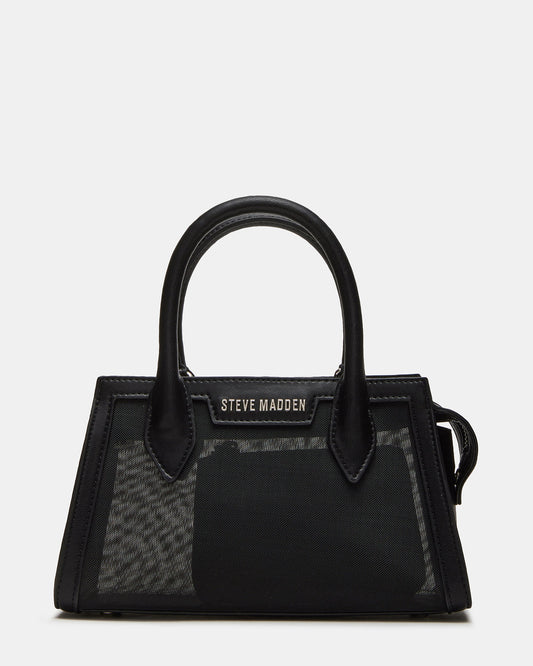 Steve Madden PEACHY Black Women's Mini Top-Handle Mesh Handbag