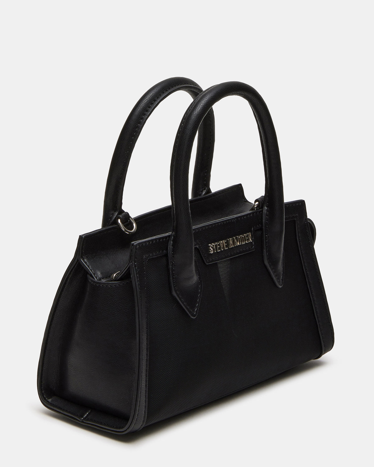 Steve Madden PEACHY Black Women's Mini Top-Handle Mesh Handbag
