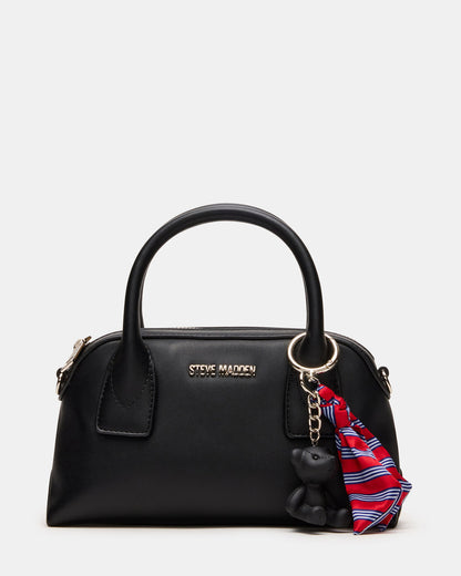 Steve Madden MELODIE Bag Black Dome Satchel Top-Handle Crossbody Handbag