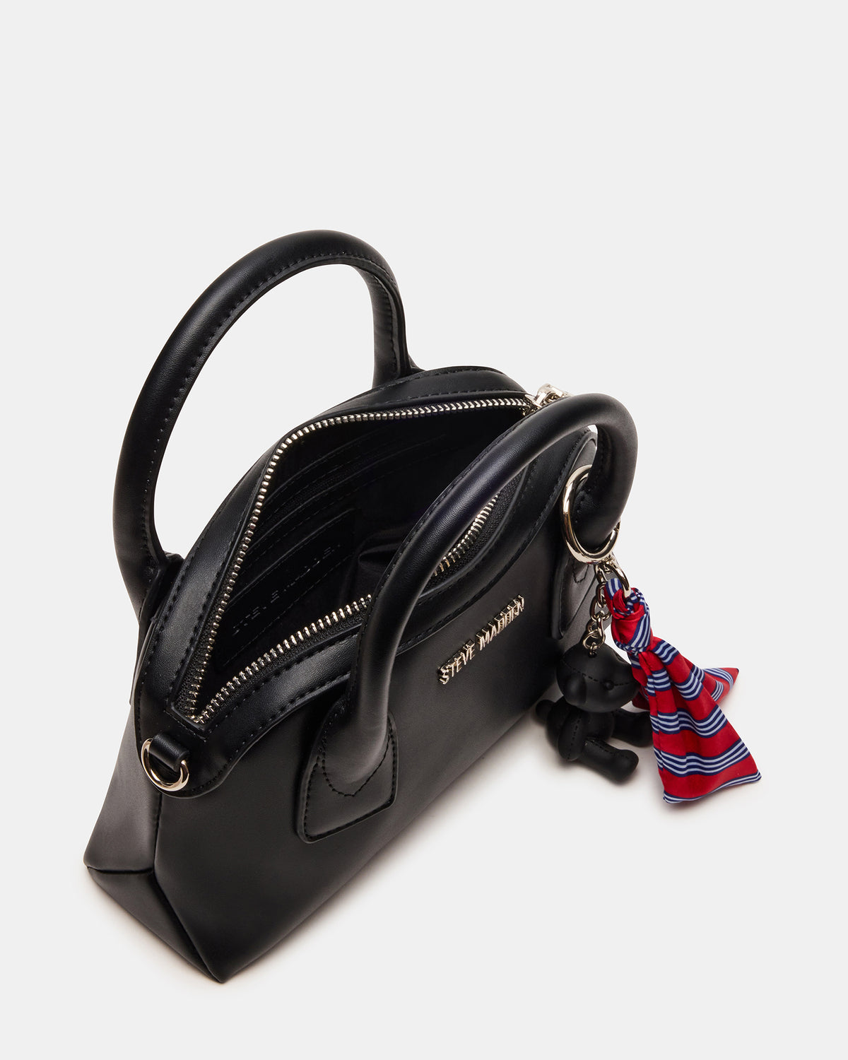 Steve Madden MELODIE Bag Black Dome Satchel Top-Handle Crossbody Handbag