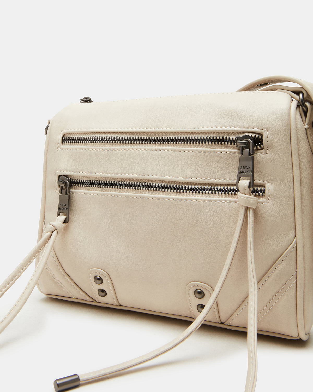 Steve Madden RIGBY Taupe Women's Fringe Studded Crossbody Handbag