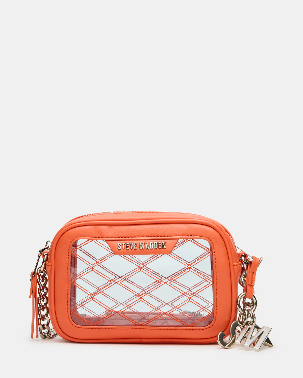 Steve Madden JELLY Bag Orange Clear Camera Crossbody Handbag