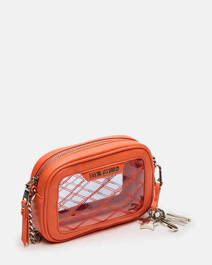 Steve Madden JELLY Bag Orange Clear Camera Crossbody Handbag