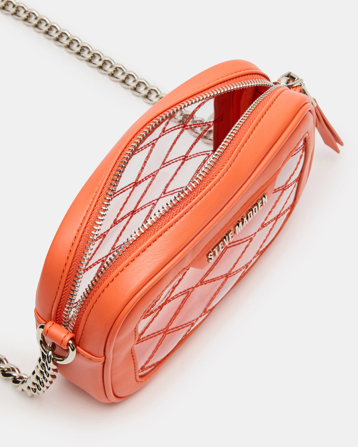 Steve Madden JELLY Bag Orange Clear Camera Crossbody Handbag