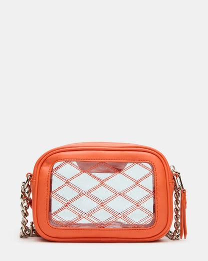 Steve Madden JELLY Bag Orange Clear Camera Crossbody Handbag