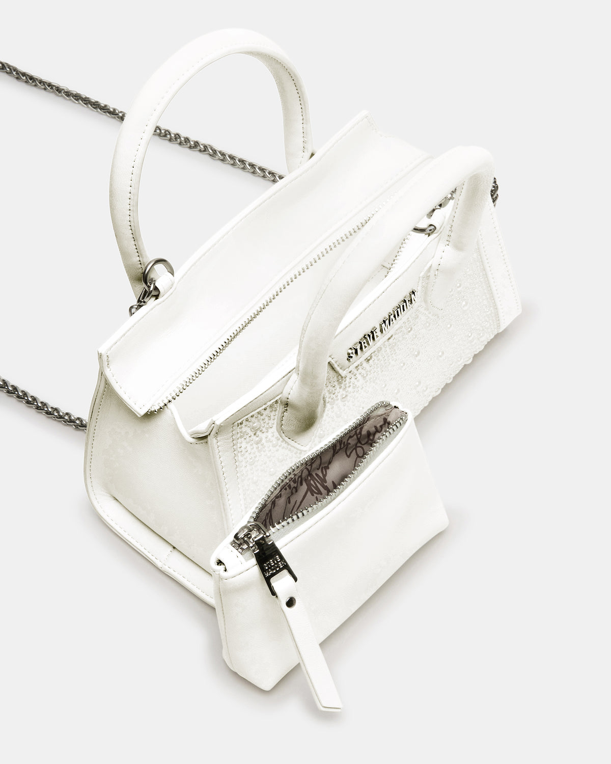 Steve Madden PEACH White Multi Women's Mini Top-Handle Mesh Handbag