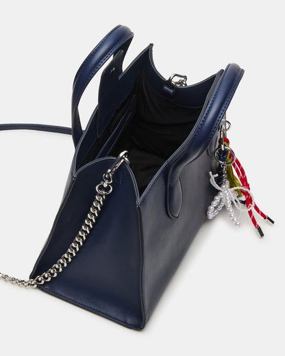 Steve Madden CALLEB Bag Navy Structured Tote Crossbody Handbag