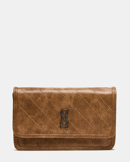 Steve Madden RELAX Bag Pecan Logo Chain Strap Crossbody Handbag