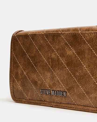 Steve Madden RELAX Bag Pecan Logo Chain Strap Crossbody Handbag