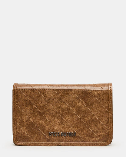 Steve Madden RELAX Bag Pecan Logo Chain Strap Crossbody Handbag