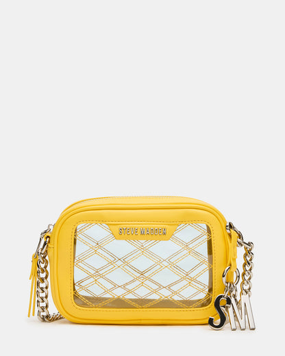Steve Madden JELLY Bag Yellow Clear Camera Crossbody Handbag