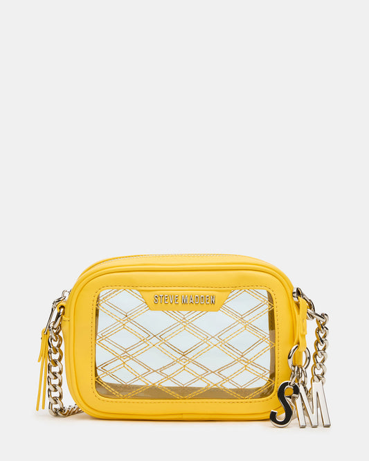 Steve Madden JELLY Bag Yellow Clear Camera Crossbody Handbag