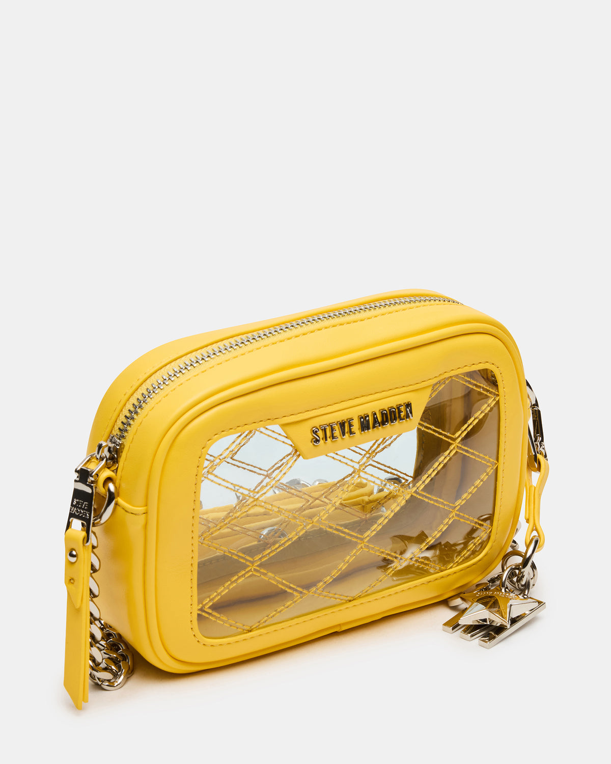 Steve Madden JELLY Bag Yellow Clear Camera Crossbody Handbag