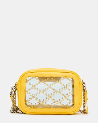 Steve Madden JELLY Bag Yellow Clear Camera Crossbody Handbag