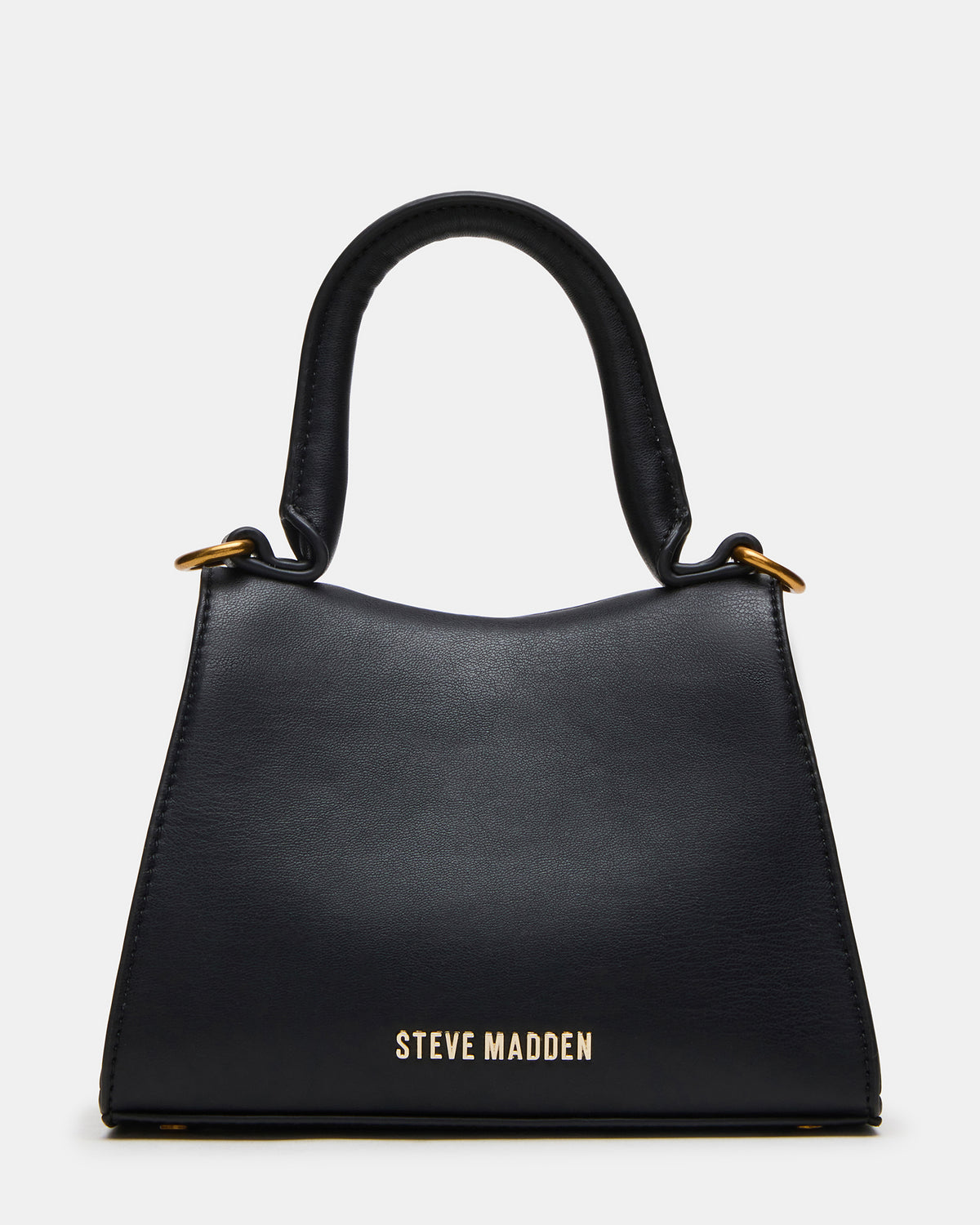 Steve Madden MADLYN Bag Black Structured Turn-Lock Closure Top-Handle Crossbody Mini Handbag