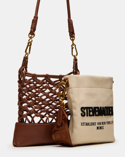 Steve Madden ARDA Cognac Multi Women's Crossbody Pouch Handbag