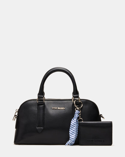 Steve Madden CALLY Bag Black Dome Satchel Top-Handle Crossbody Women's Handbag