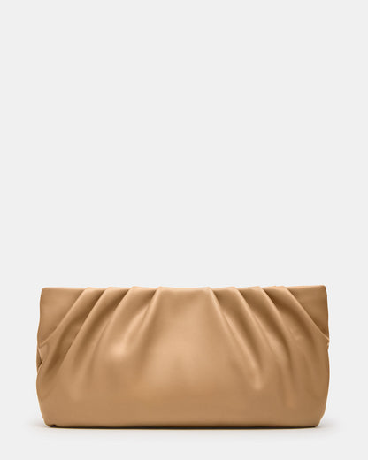 Steve Madden NIKA Chestnut Women's Pleated Crossbody Clutch Handbag