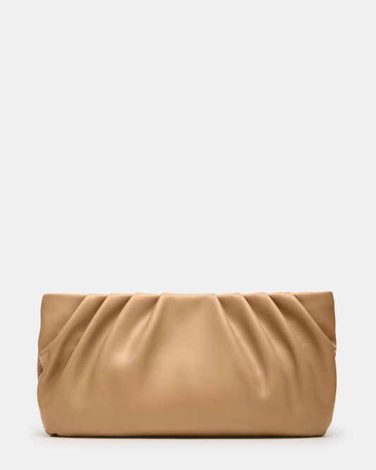 Steve Madden NIKA Chestnut Women's Pleated Crossbody Clutch Handbag