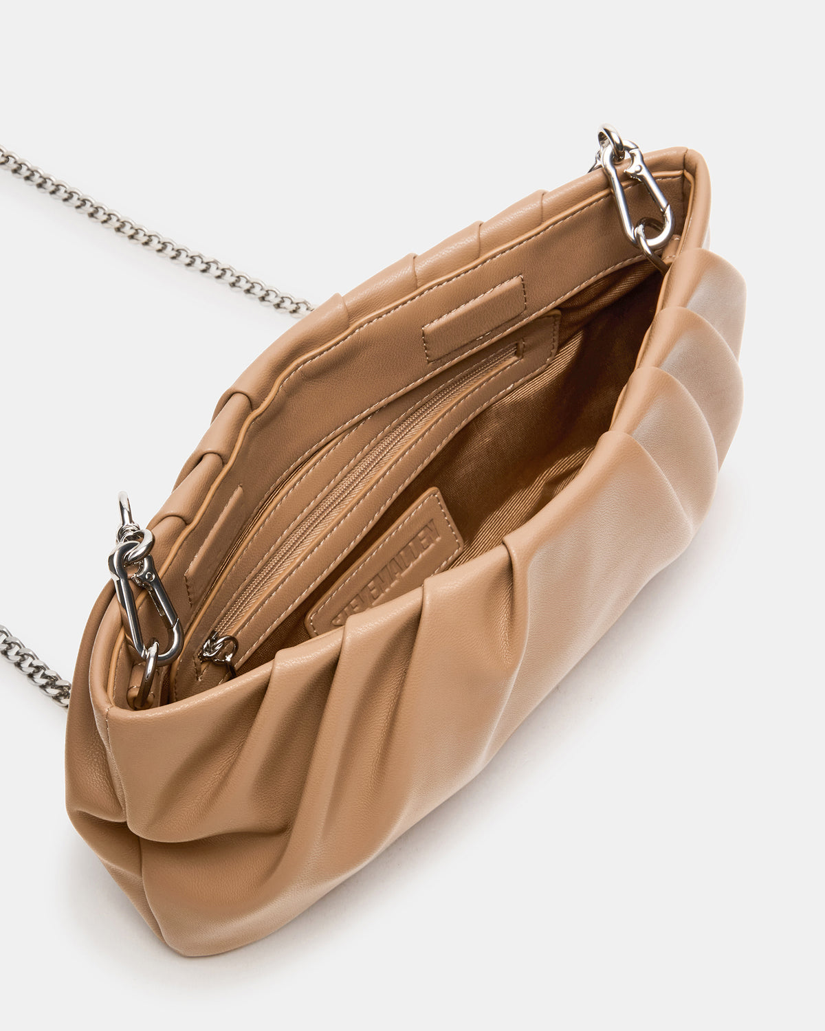 Steve Madden NIKA Chestnut Women's Pleated Crossbody Clutch Handbag