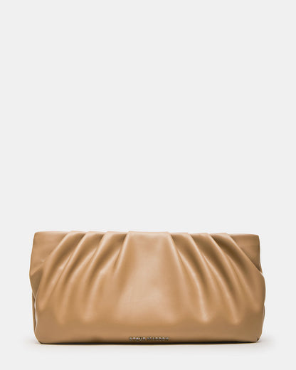 Steve Madden NIKA Chestnut Women's Pleated Crossbody Clutch Handbag