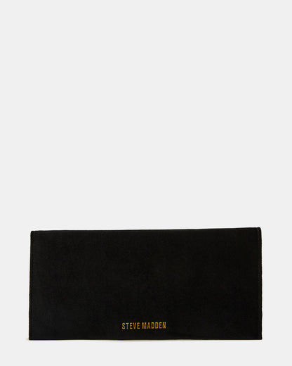 Steve Madden SMOOTH Bag Black Velvet Envelope Logo Crossbody Clutch Handbag