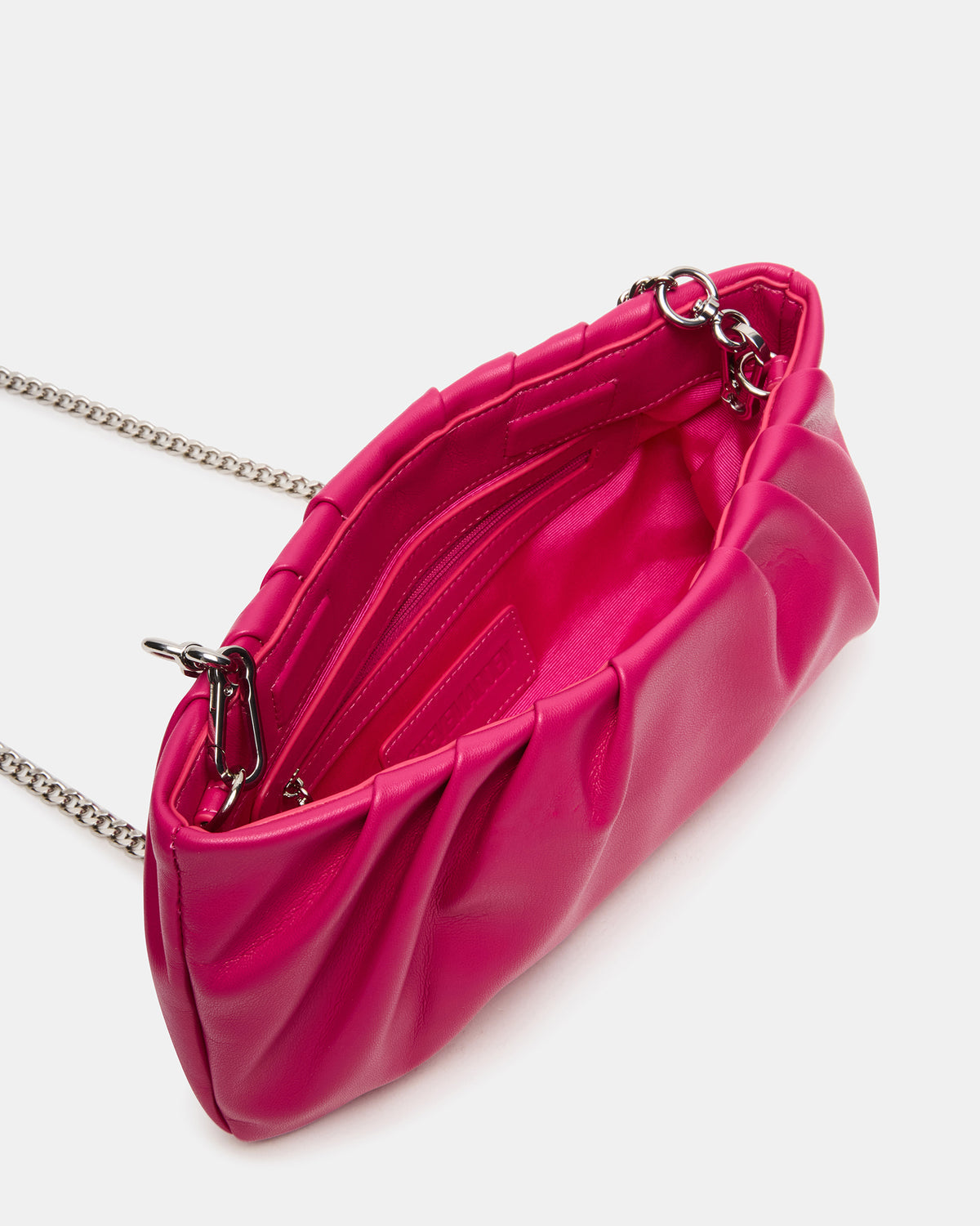 Steve Madden NIKA Fuchsia Women's Pleated Crossbody Clutch Handbag
