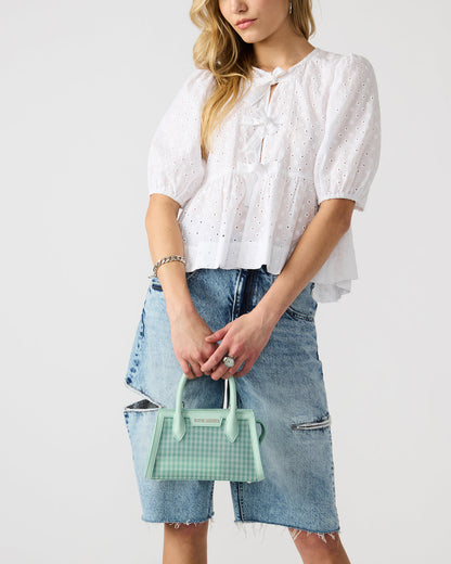 Steve Madden PEACHY Green Multi Women's Mini Top-Handle Mesh Handbag