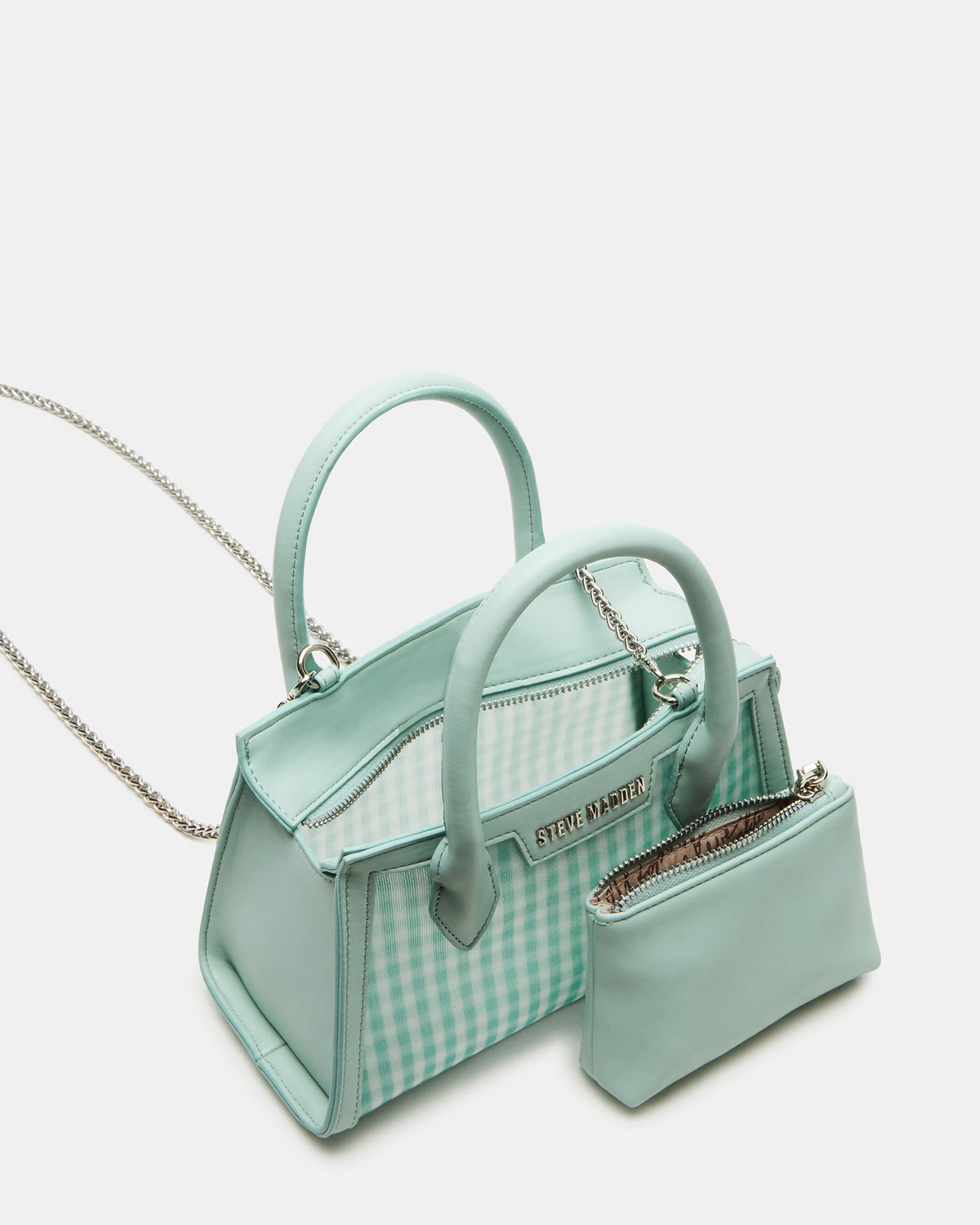 Steve Madden PEACHY Green Multi Women's Mini Top-Handle Mesh Handbag