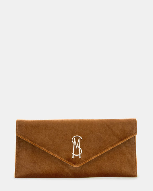 Steve Madden SMOOTH Bag Rust Fabric Envelope Logo Crossbody Clutch Handbag