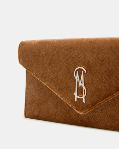 Steve Madden SMOOTH Bag Rust Fabric Envelope Logo Crossbody Clutch Handbag