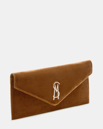 Steve Madden SMOOTH Bag Rust Fabric Envelope Logo Crossbody Clutch Handbag