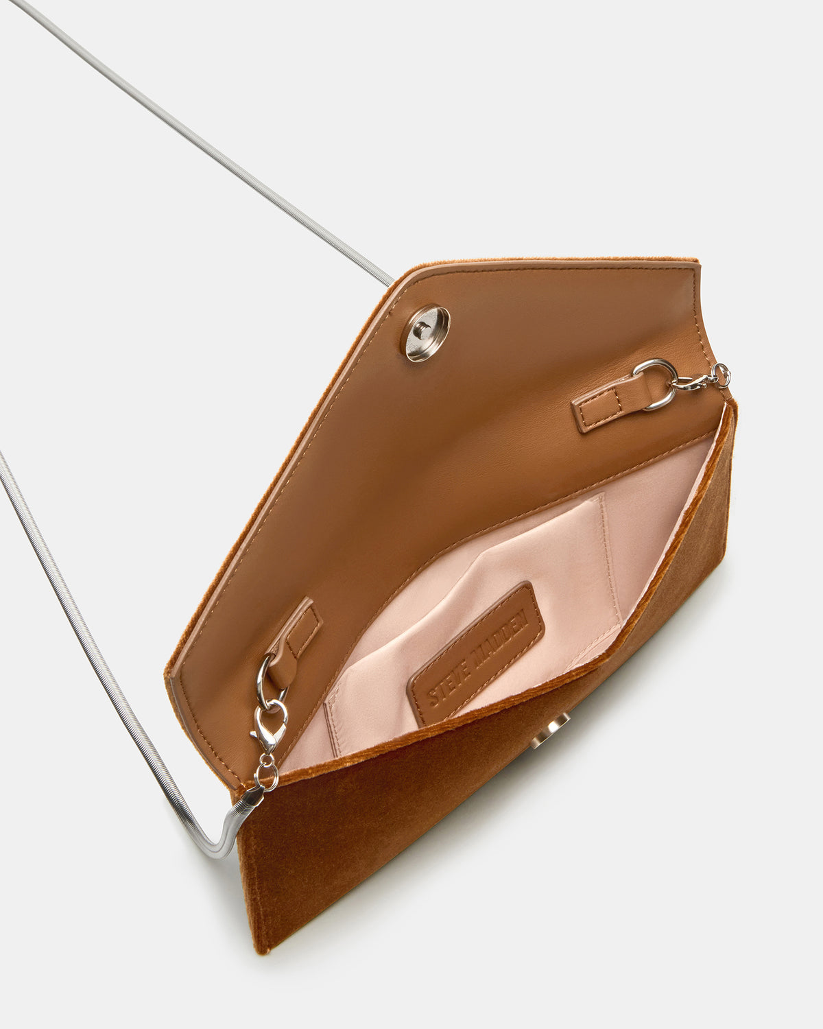 Steve Madden SMOOTH Bag Rust Fabric Envelope Logo Crossbody Clutch Handbag