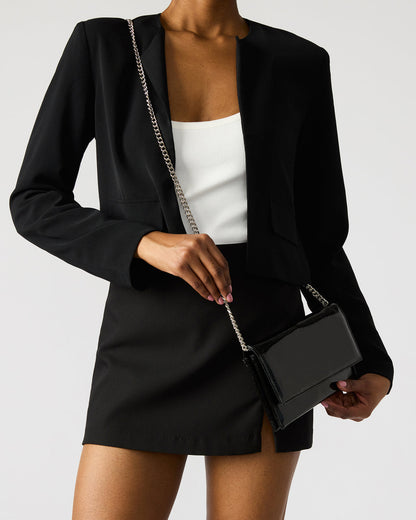 Steve Madden JULIANA Bag Black Patent Crossbody Clutch Handbag