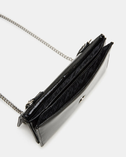 Steve Madden JULIANA Bag Black Patent Crossbody Clutch Handbag