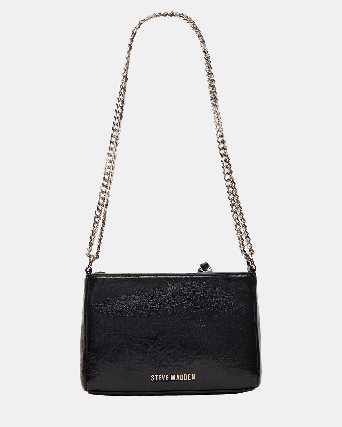 Steve Madden SKY Bag Black/Silver Moto Rhinestone Embellished Stud Crossbody Handbag