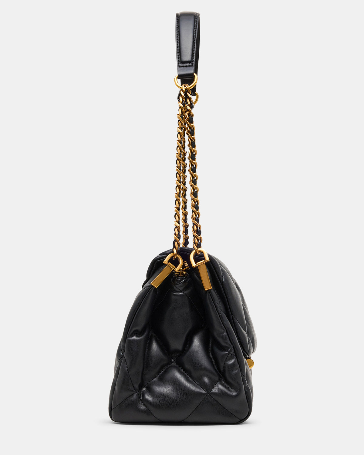 Steve Madden COLETTE Bag Black/Gold Quilted Chain Shoulder Handbag