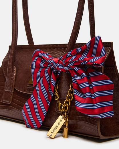 Steve Madden MILAN Bag Chocolate Elongated Menswear-Inspired Shoulder Strap Handbag