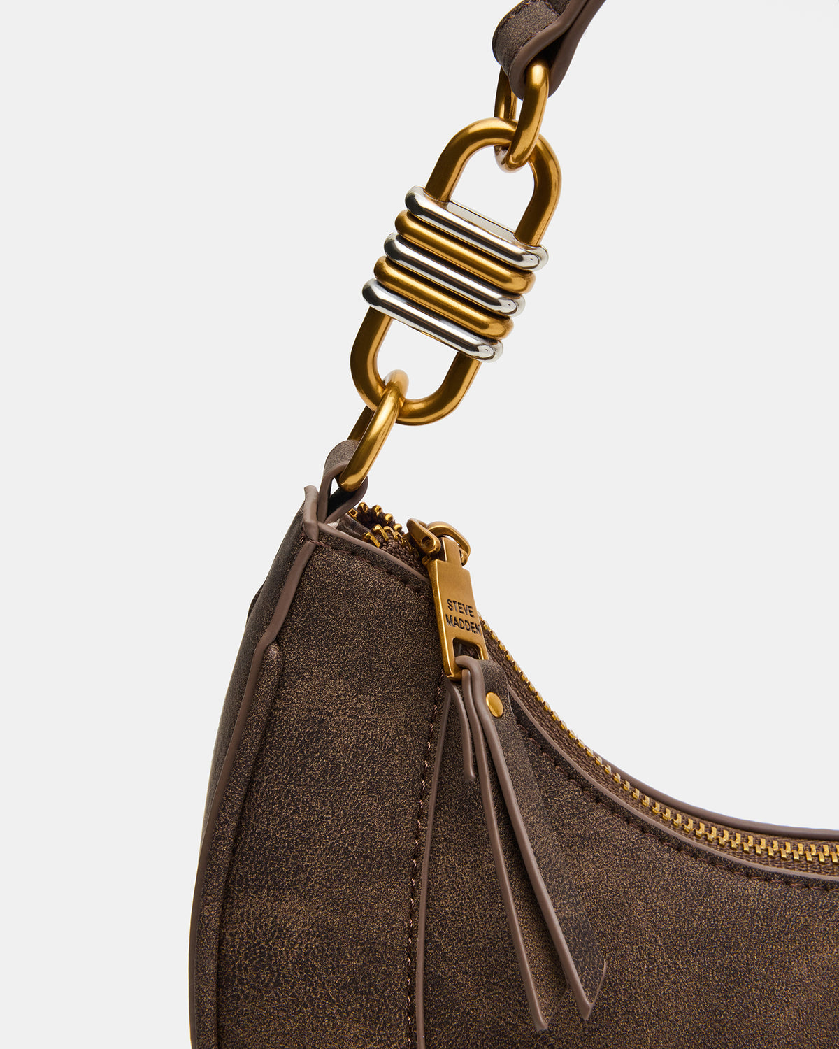 Steve Madden LOHAN Bag Brown Structured Hobo Shoulder Handbag