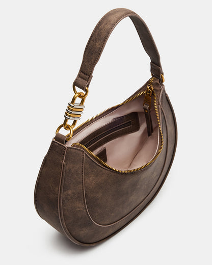 Steve Madden LOHAN Bag Brown Structured Hobo Shoulder Handbag