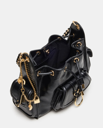 Steve Madden DRU Bag Black Hobo Shoulder Strap Chain Strap Handbag