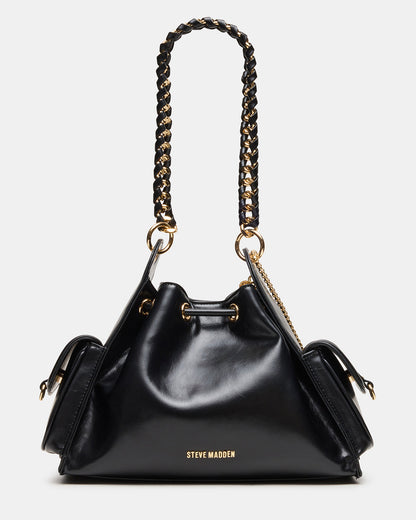 Steve Madden DRU Bag Black Hobo Shoulder Strap Chain Strap Handbag