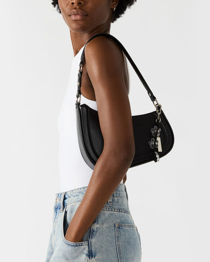 Steve Madden MUSEE Bag Black Asymmetrical Shoulder Strap Handbag