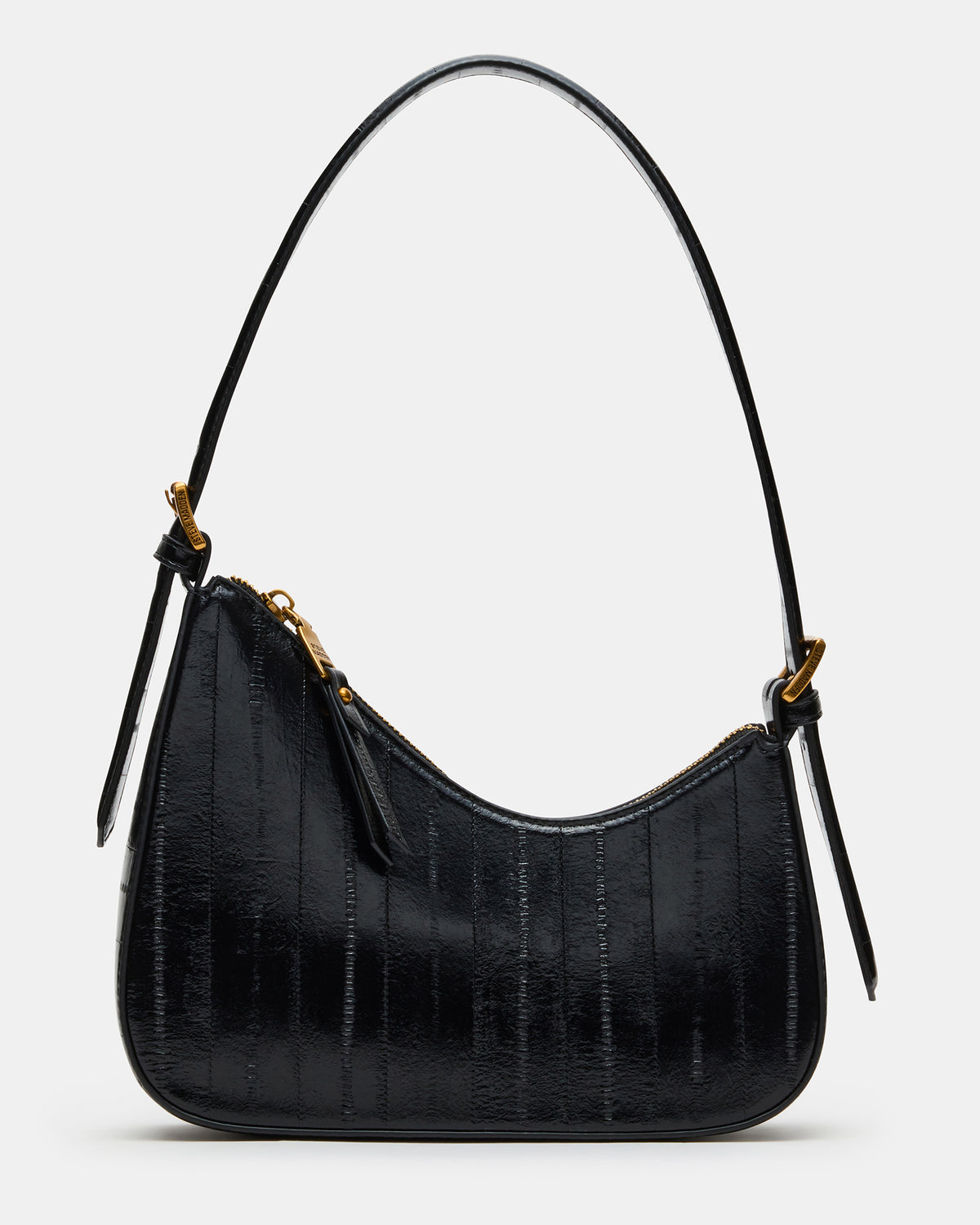 Steve Madden SMITH Bag Black Eel Asymmetric Shoulder Handbag