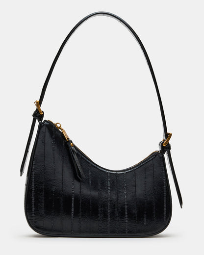 Steve Madden SMITH Bag Black Eel Asymmetric Shoulder Handbag