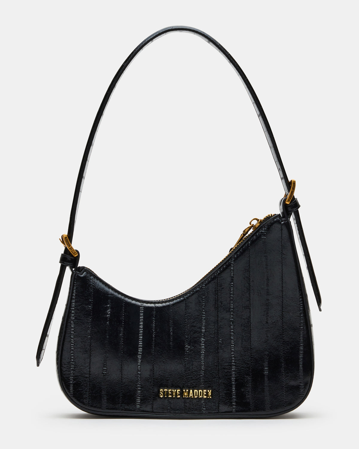 Steve Madden SMITH Bag Black Eel Asymmetric Shoulder Handbag