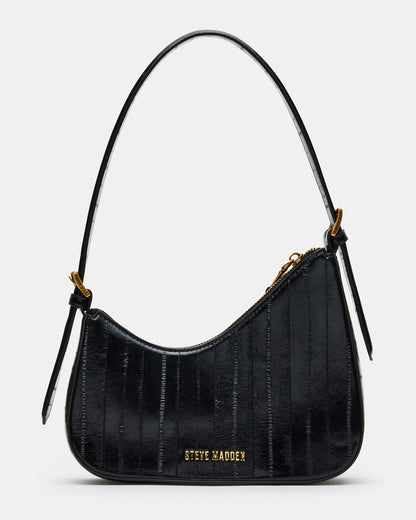Steve Madden SMITH Bag Black Eel Asymmetric Shoulder Handbag