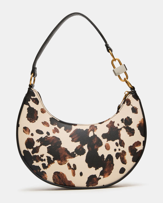 Steve Madden LOHAN Bag Brown Print Structured Hobo Shoulder Handbag